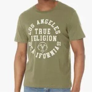 True Religion Men's Olive Green LA California Tee Size M